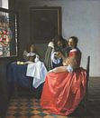 Mädchen mit einem Weinglas, Johannes Vermeer von Meisterhafte Meister Miniaturansicht