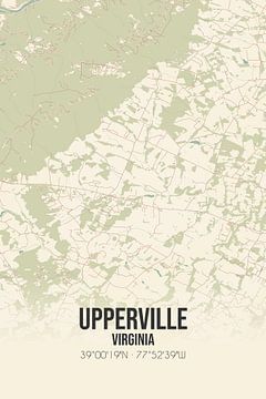 Vintage landkaart van Upperville (Virginia), USA. van MijnStadsPoster