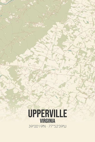 Carte ancienne de Upperville (Virginie), USA. par Affiches de lieux