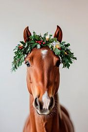 Pferd mit Kranz von Poster Art Shop