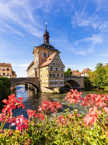 Oud stadhuis in Bamberg in de zomer