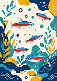 Abstrakte Illustration eines Neontetras von Karomah Project
