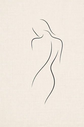 Japandi Line Art Neutral Living Room Print No. 01