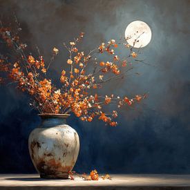Branches orangées au clair de lune sur Peintures accrocheuses
