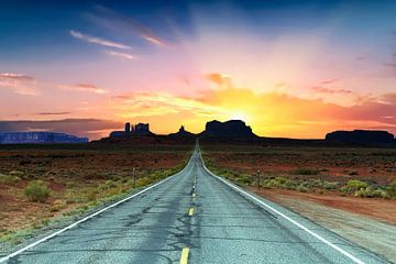 Route vers Monument Valley, USA sur Gert Hilbink