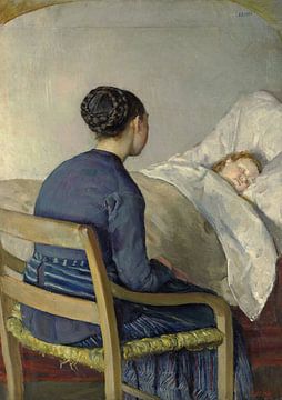 Christian Krohg,Mutter an ihrem Kinderbett