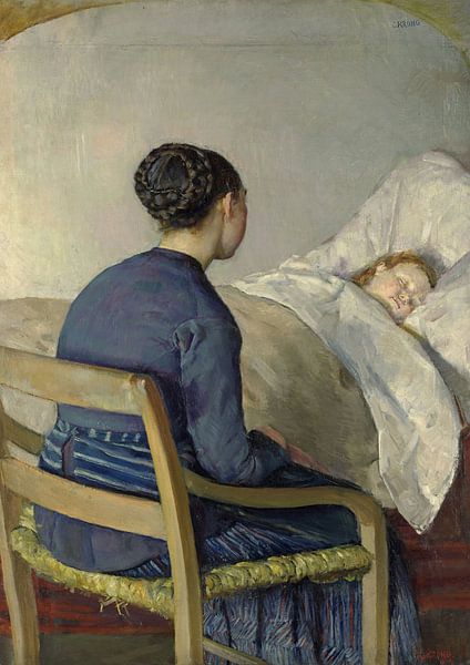 Christian Krohg,Mutter an ihrem Kinderbett von finemasterpiece