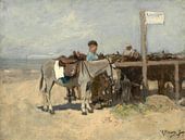 Esel am Strand von Scheveningen, Anton Mauve von Meesterlijcke Meesters Miniaturansicht