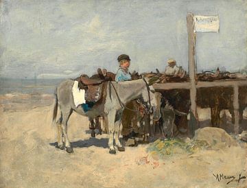 Ezel op het strand van Scheveningen, Anton Mauve
