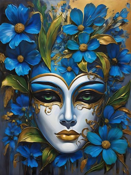 Mystiek Masker: Elegantie van Goud en Groen van Retrotimes