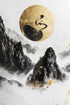 Gouden maan in de bergen van haroulita