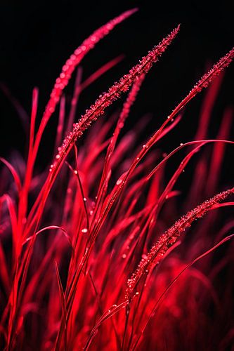 Purple Whispers: Grasses in the Night Light