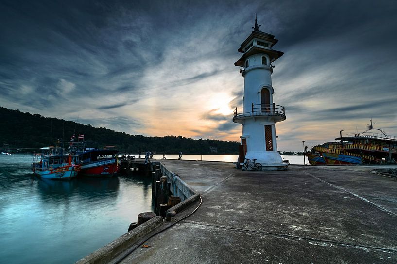 Vuurtoren Zonsondergang van Alex Neumayer