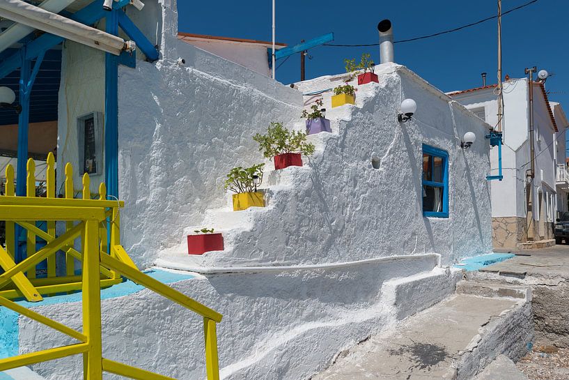 Griechische Treppe mit Pflanzen von Rinus Lasschuyt Fotografie