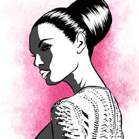 Illustration de la beauté dans l'ombre sur Janin F. Fashionillustrations