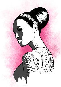 Illustration de la beauté dans l'ombre sur Janin F. Fashionillustrations