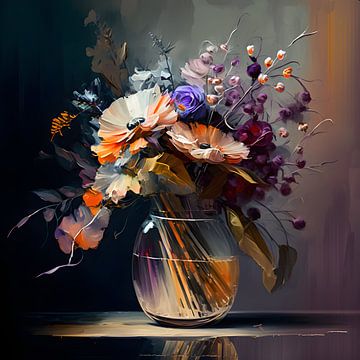Bloemen Schilderij | Abstract Schilderij | AI Kunst van AiArtLand
