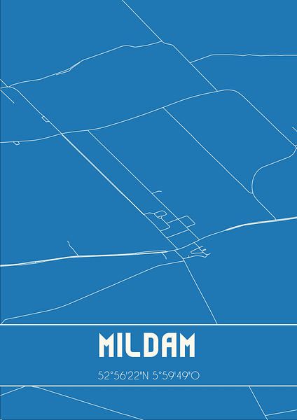 Blueprint | Map | Mildam (Fryslan) by Prints of Place