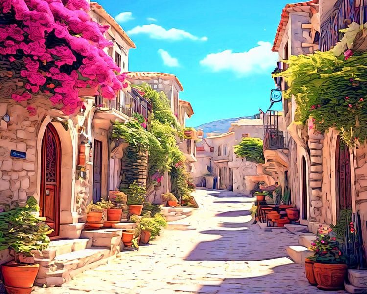 Greek islands, motif 2 by zam art