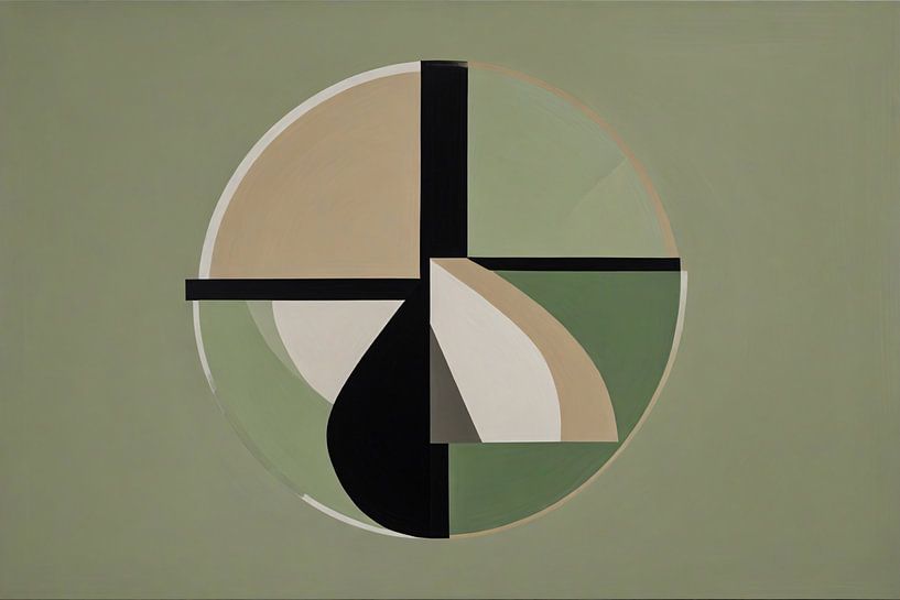 Geometrische abstractie in monochrome tinten van Art & Soul Creations
