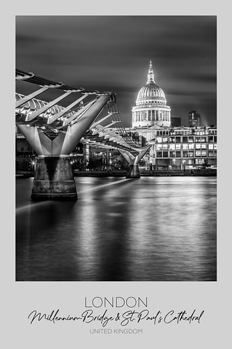 In de schijnwerpers: de Millennium Bridge en St. Paul’s Cathedral in LONDEN