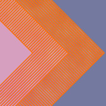 Abstrakte Retro Geometrie Leuchtend Orange von FRESH Fine Art