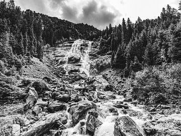 Grawa Waterfall in the Stubaital in Tyrol - Austria by Werner Dieterich