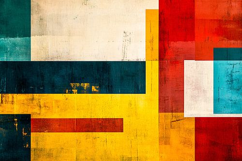 Geometrisch abstract met heldere kleuren