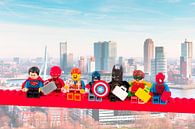 Lunch atop a skyscraper Lego edition - Super Heroes - Men - Rotterdam von Marco van den Arend Miniaturansicht