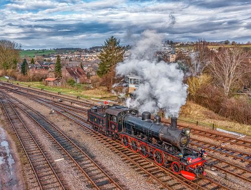 Dronefoto van het Miljoenenlijntje bij Simpelveld