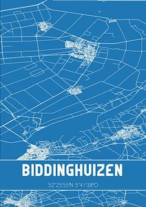 Blaupause | Karte | Biddinghuizen (Flevoland) von Rezona