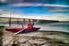 Reddingsbootje aan het strand
