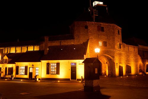 Harderwijks Vischpoort bei Nacht von Gerard de Zwaan
