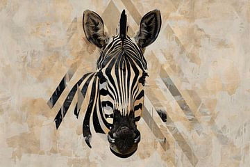 Abstracte Zebra in Geometrische Harmonie van De Muurdecoratie