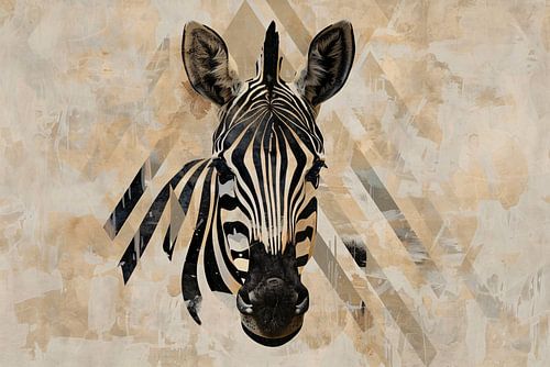 Abstracte Zebra in Geometrische Harmonie