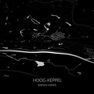 Schwarz-weiße Karte von Hoog-Keppel, Gelderland. von Rezona