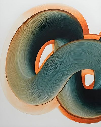 Oranje en blauw op wit