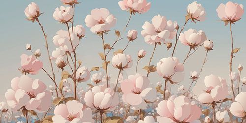 Modern wildflower landscape in spring