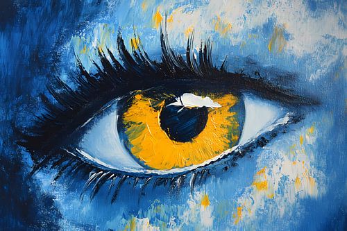 Expressief schilderij van een oog