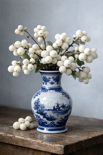 Snowberry in Blue Delft — Dutch Heritage