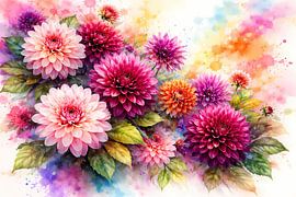 Dahlia „'’s Aquarel“ von Linda de Klein