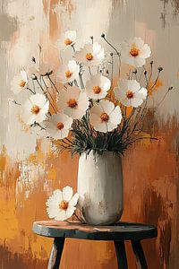 Moderne florale Malerei | Schatten auf floralen Sonnenaufgang