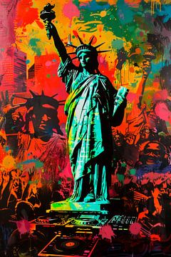 Vrijheidsbeeld in kleurrijke stijl van Poster Art Shop
