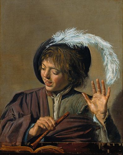 Frans Hals. Zingende jongen met fluit