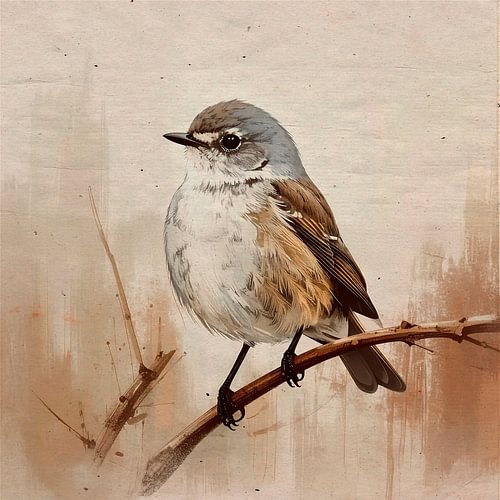 Moineau domestique sur une branche dénudée