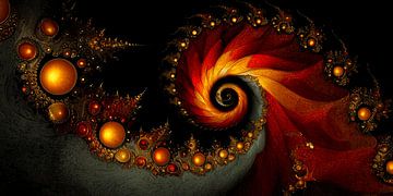 Vurige Spiraal | Abstracte energie van Karina Brouwer