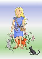 Meisje met katten
