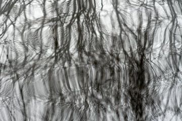 abstract, spiegeling in water van Jeannette Kliebisch