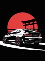 Voiture japonaise Torri Gate Red Sun