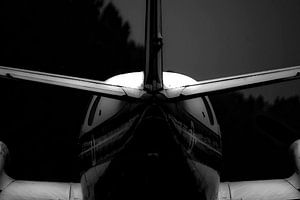 Flugzeugheck in sw